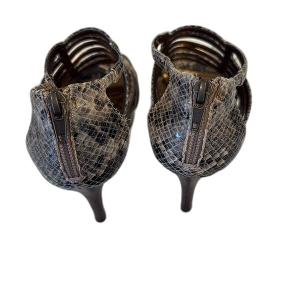 Marc Fisher Bobbie Snake Print Caged Sandals. Size 7. - Picture 7 of 10